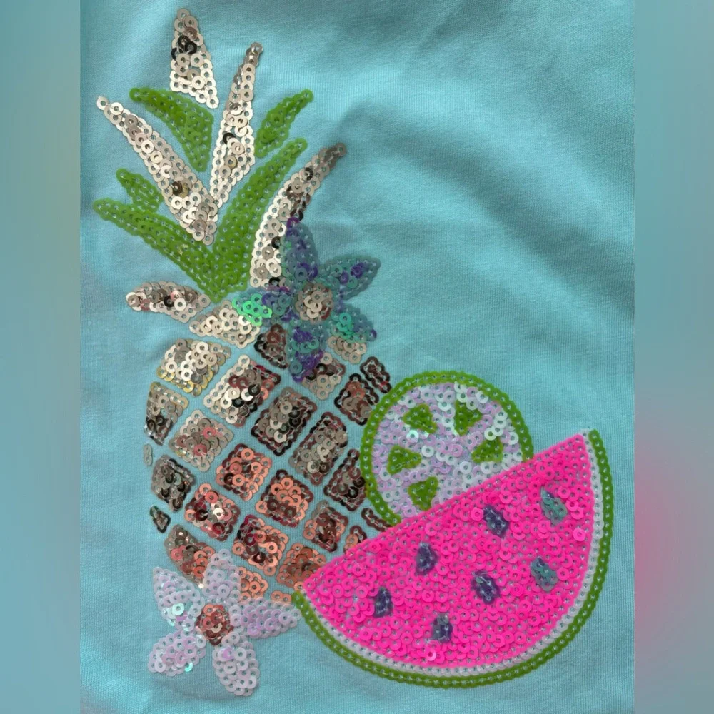 NWT Isaac Mizrahi Girls 2 Piece Sequined Fruit Outfit